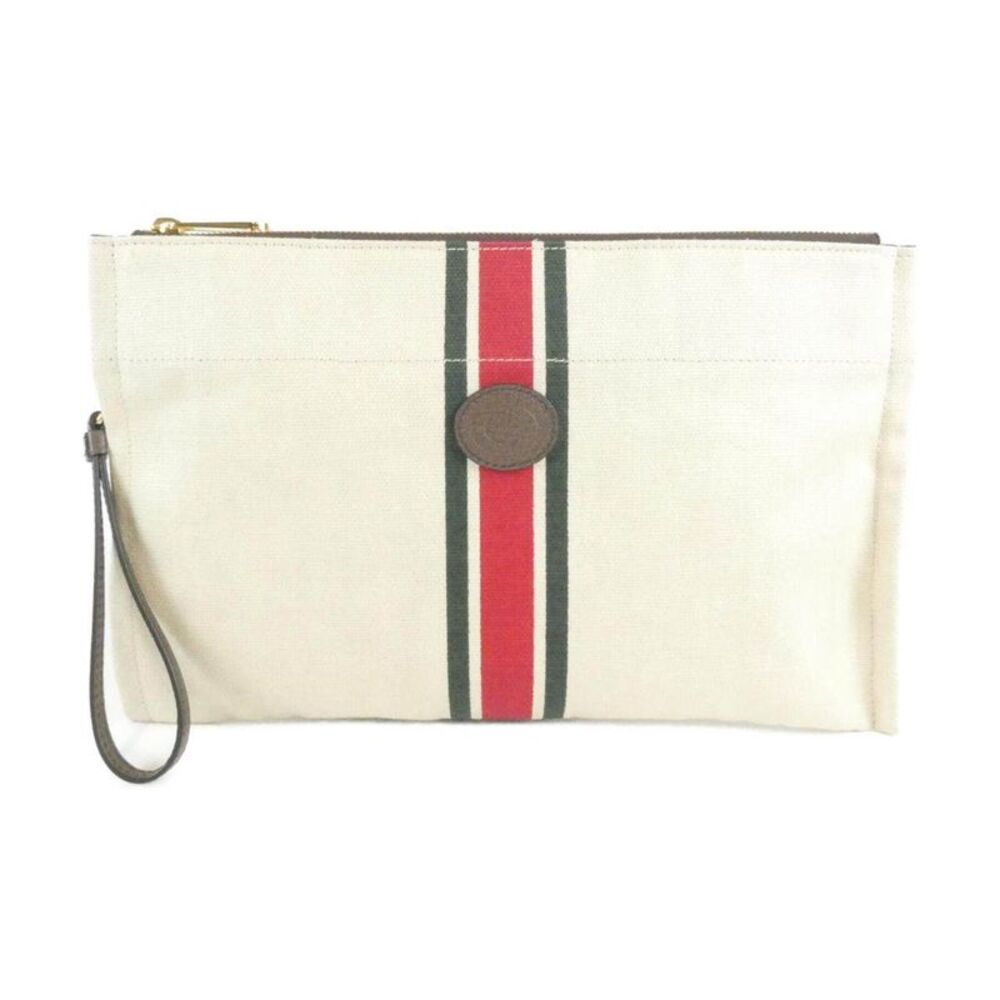 Gucci Linen Canvas Clutch Bag